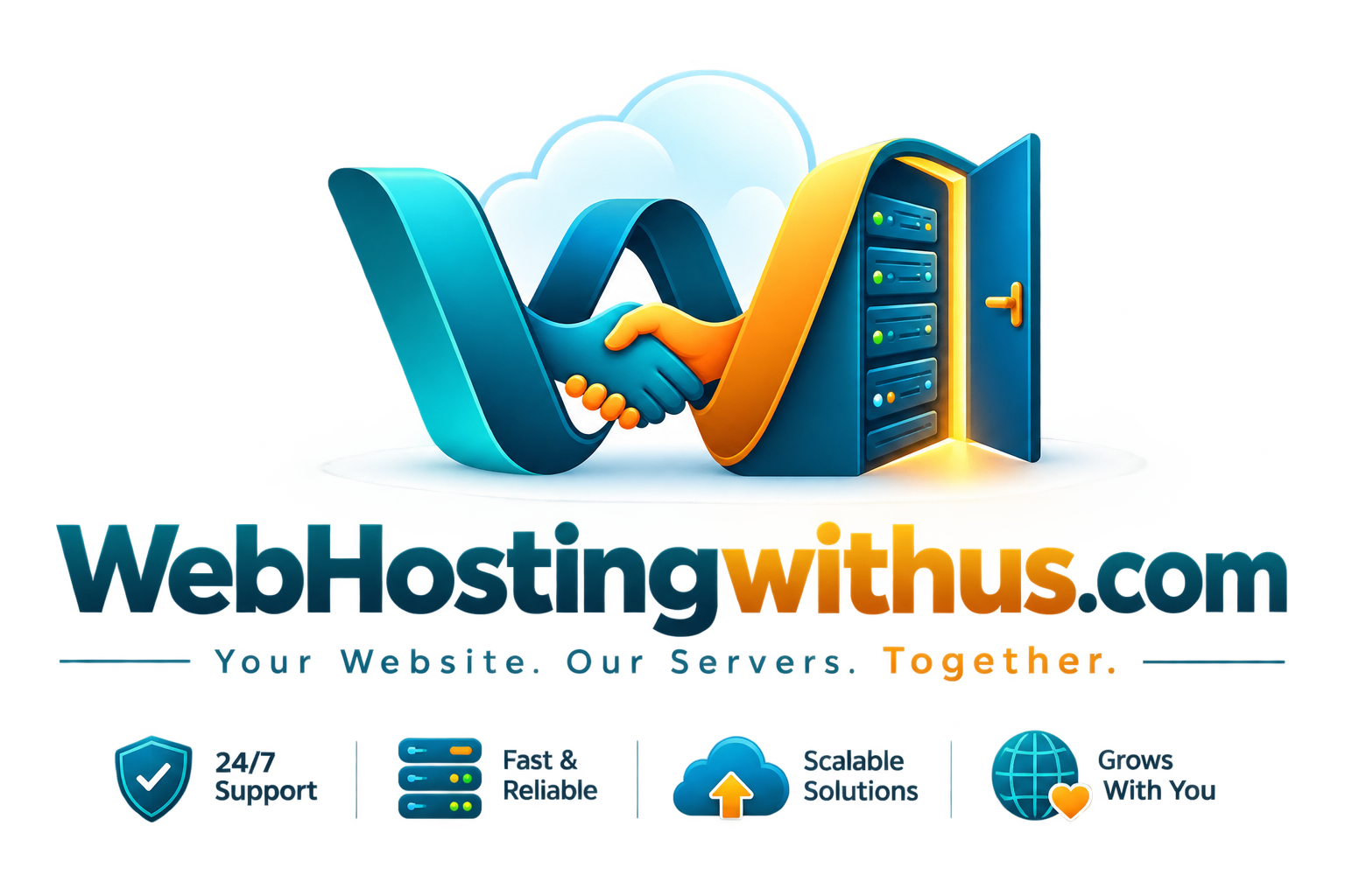 WebHostingwithus.com logo — partnership, support and server hosting